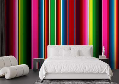 Blanket stripes seamless vector pattern. Ethnic mexican pattern Wall mural