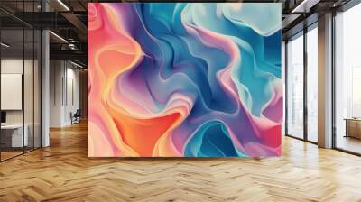 abstract organic background with flowing shapes and harmonious color gradients soft undulating forms creating a soothing and visually captivating design Wall mural