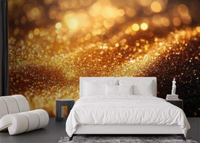 luxurious golden glitter background with shimmering light effects elegant and festive texture perfect for glamorous designs and celebrations Wall mural