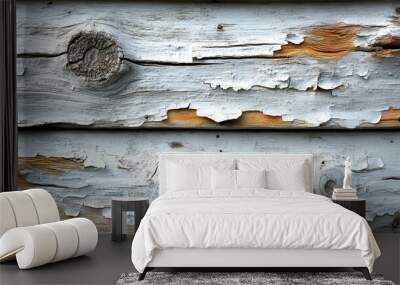 rustic whitewashed wooden planks texture weathered and distressed surface with visible knots and grain soft diffused light creating subtle shadows Wall mural