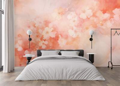 Abstract watercolor style illustration with abstract flowers. Wall mural