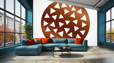 Vector coaster design for laser cut from wood, plywood or metal. Cutting wooden panel. Vector illustration isolated. Laser cut wood coasters. Geometric decorative designs. Cutout circle silhouette. Wall mural