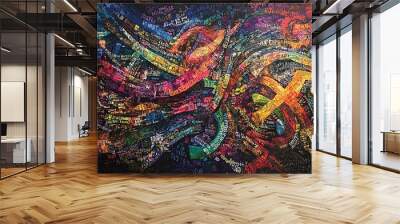 Abstract Art Made of Words Wall mural