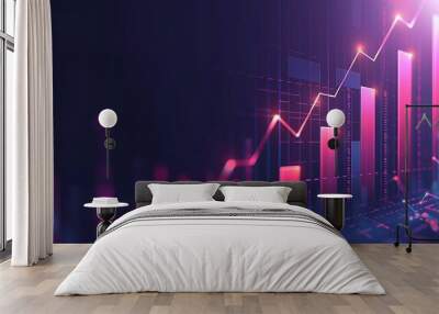 Abstract Financial Growth Visualization Wall mural