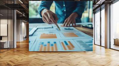 Businessperson Analyzing Data and Charts Wall mural