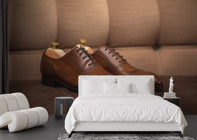 pair of brown shoes Wall mural