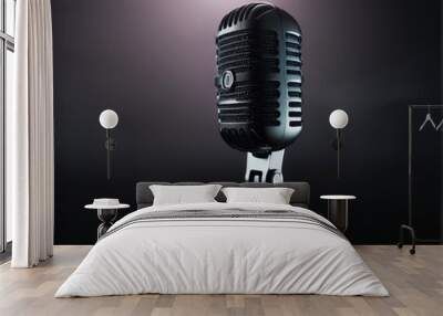 retro microphone on stage Wall mural