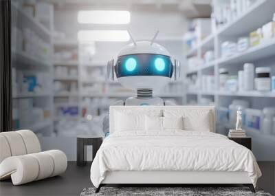 Robot Pharmacist in a Modern Pharmacy Wall mural