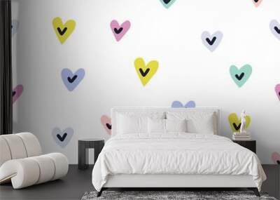 Cute hearts seamless pattern. Love print for fabric and textile Wall mural