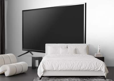 Black LED tv television screen blank isolated on white background Wall mural