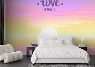 sunset love is magic Wall mural