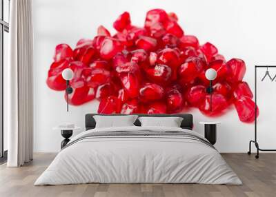 pomegranate pieces on white Wall mural