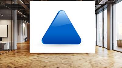 blue triangular 3d icon 2 Wall mural