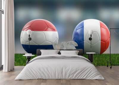 Football euro cup group D Netherlands vs France Wall mural