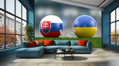 Football euro cup group E Slovakia vs Ukraine Wall mural