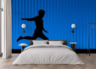 football player background blue 2 Wall mural