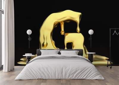 Liquid gold letter G Wall mural