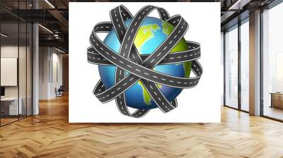 World globe roads Wall mural