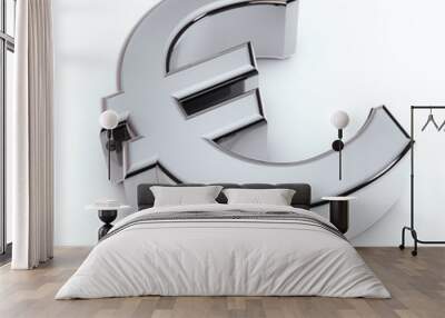 3D Euro symbol isolated on white Wall mural