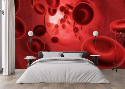 blood flowing through an artery (red globules) Wall mural