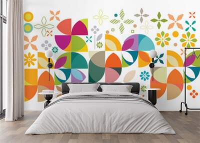 Abstract colorful flower pattern and graphic decoration, contemporary graphic pattern, vector illustration Wall mural