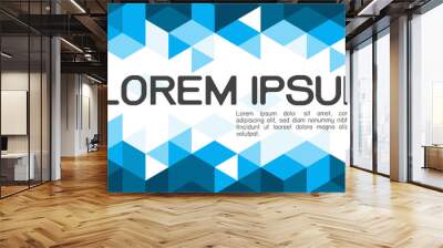 Abstract gradient blue background with mixed geometric and modern overlapping on white background, space for text on middle position. Vector illustration Wall mural