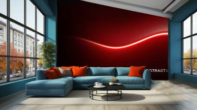 Abstract trendy and technology concept with strip light movement and copy space on dark background, Vector illustration Wall mural