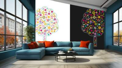 colorful flower symbol contemporary graphic pattern, vector illustration Wall mural