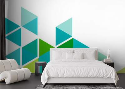 Colorful geometric modern template for business or technology presentation. Abstract transparent overlapping geometric on white. Online presentation website element and space for your text. Wall mural