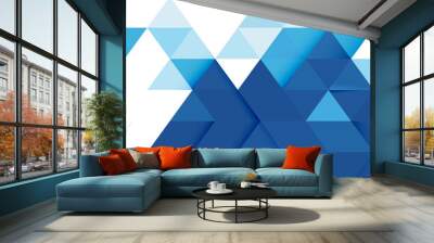 Abstract blue tone geometric layout template and modern overlapping with white space on top position. Modern background for business or technology, cover, online presentation website element. Wall mural