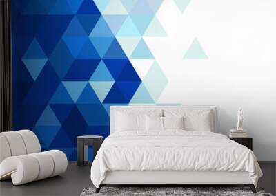 Abstract blue triangle modern template for business or technology presentation and space for text, vector illustration Wall mural