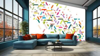 Abstract colorful and creative geometric stripe with a variety of graphic and pattern on white. Corporate business or technology identity design, online presentation website element Wall mural