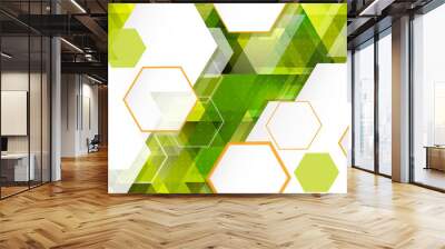 Abstract modern hexagon geometric template for business or technology presentation, vector illustration Wall mural