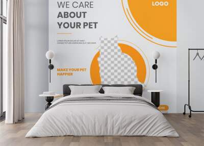 Pet care social media Instagram post banner template Wall mural