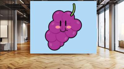 Cute Cartoon Fruit character Vector Art. Simple and fun design for kids Wall mural