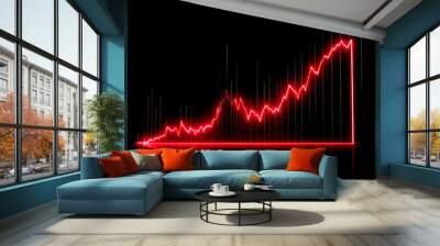 stock and cryptocurrency red rug pull red chart, generative ai Wall mural