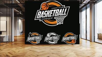 Basketball logo sport, emblem set collection, basketball vector illustration Wall mural