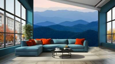 View of Smoky Mountains from Blue Ridge Parkway Wall mural