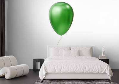 green balloon isolated on white Wall mural