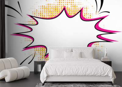 Pop art styled speech bubble template for your design. pop-art style empty bang shape on a multi color halftone.eps10 Wall mural