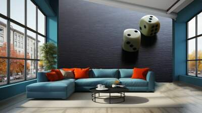 Two white game dice Wall mural