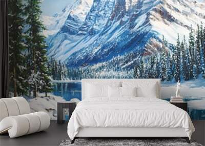 lake in winter Wall mural