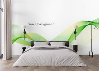 Abstract beautiful green modern wave background Wall mural