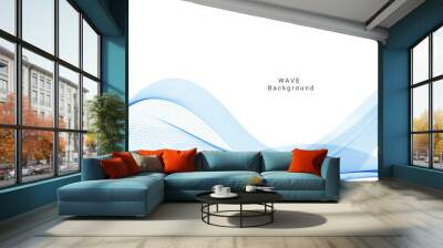 Abstract colorful vector background, color blue wave design Wall mural