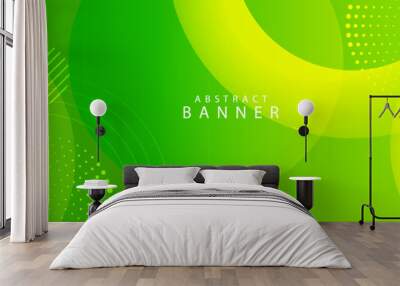 abstract green background with circular element design Wall mural