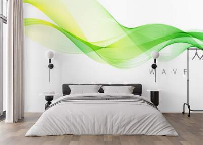 abstract green wave background Wall mural