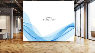 Abstract smooth modern blue color wave background Wall mural