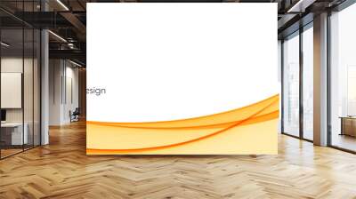 Abstract smooth stylish yellow and orange wave banner background Wall mural