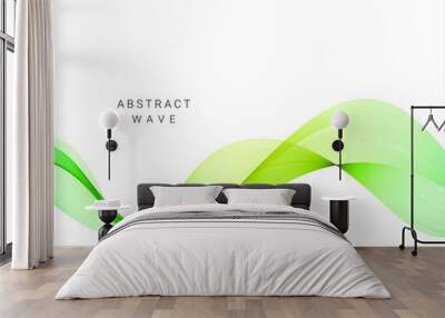 Abstract stylish green wave background Wall mural