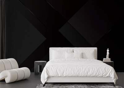 Dark geometric black abstract background elegent design pattern. Wall mural